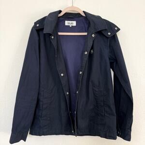 SILAS London Hooded Utility Jacket Navy Blue Men Small Streetwear Casual